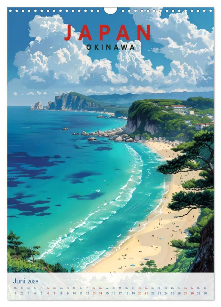 Weitere Ansicht: Japan - Old School Poster Style (Wandkalender 2026 DIN A3 hoch), CALVENDO Monatskalender | Val Thoermer, Calvendo