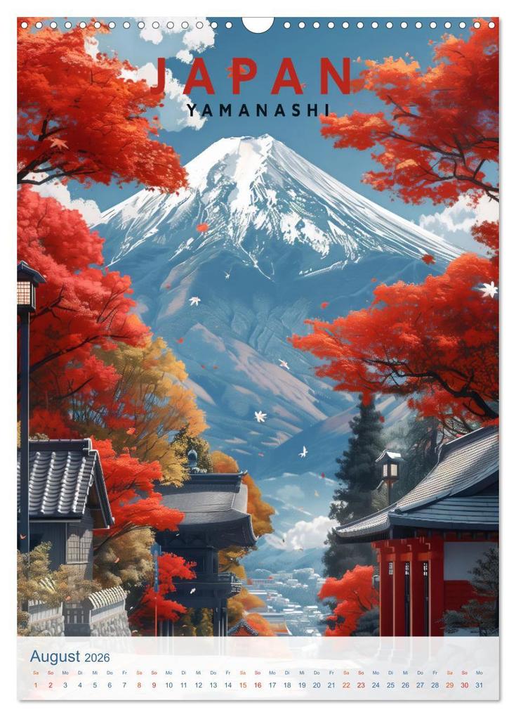 Weitere Ansicht: Japan - Old School Poster Style (Wandkalender 2026 DIN A3 hoch), CALVENDO Monatskalender | Val Thoermer, Calvendo
