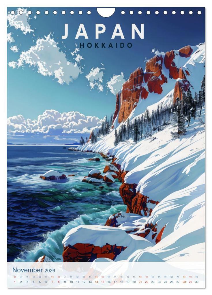 Weitere Ansicht: Japan - Old School Poster Style (Wandkalender 2026 DIN A4 hoch), CALVENDO Monatskalender | Val Thoermer, Calvendo