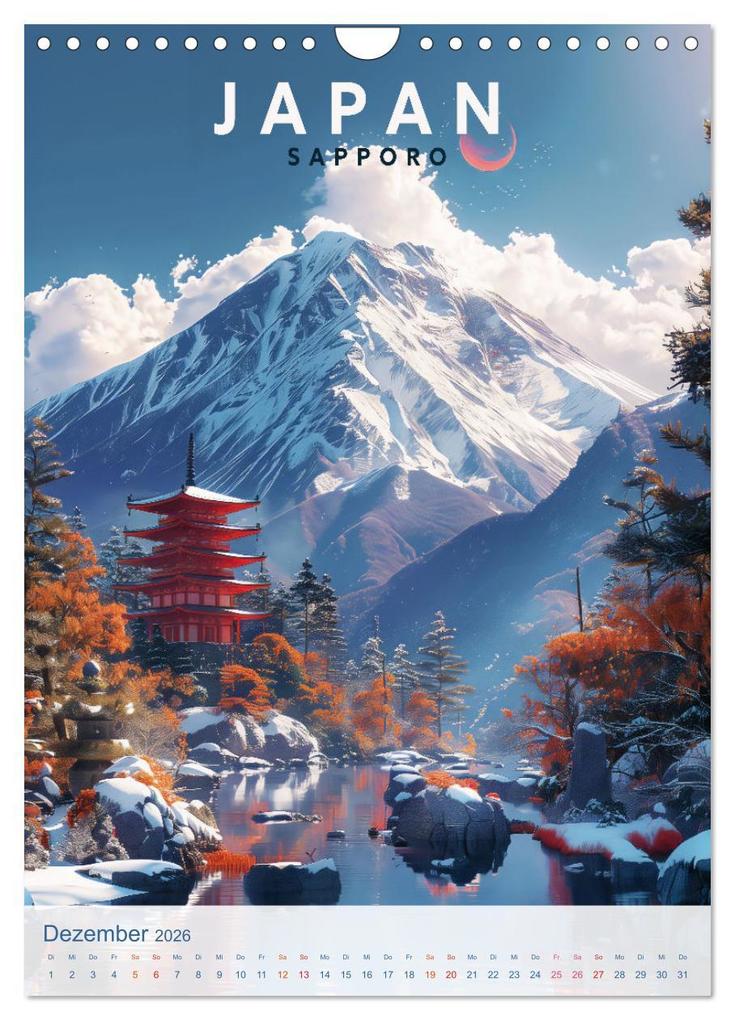 Weitere Ansicht: Japan - Old School Poster Style (Wandkalender 2026 DIN A4 hoch), CALVENDO Monatskalender | Val Thoermer, Calvendo