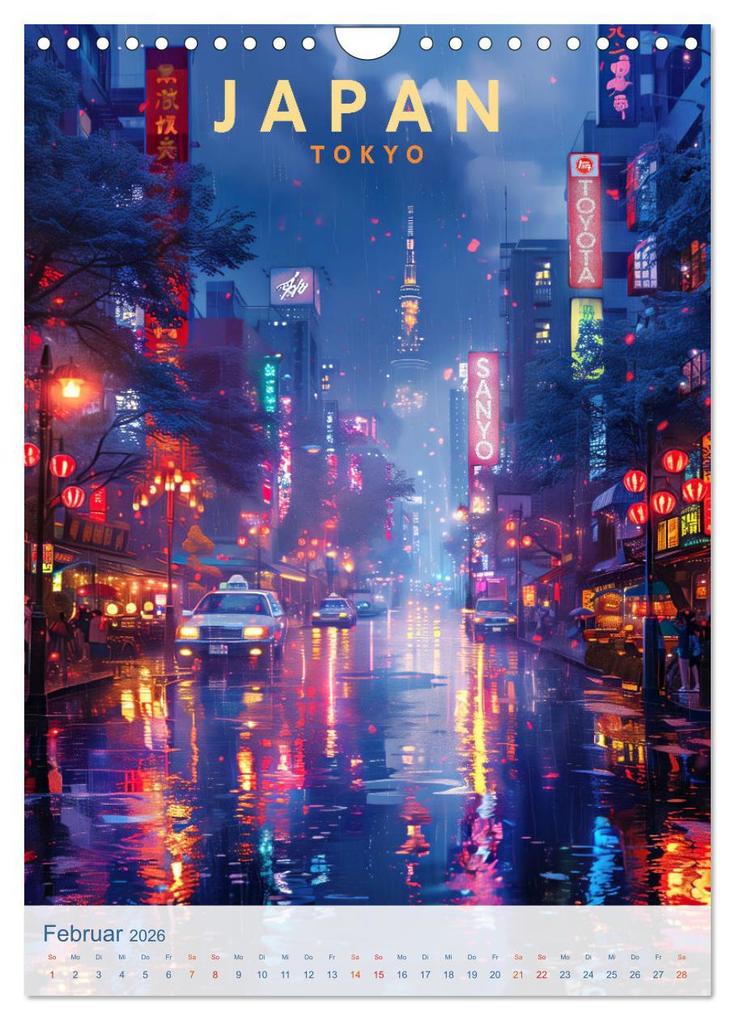 Weitere Ansicht: Japan - Old School Poster Style (Wandkalender 2026 DIN A4 hoch), CALVENDO Monatskalender | Val Thoermer, Calvendo