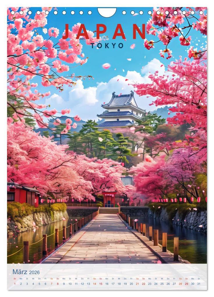 Weitere Ansicht: Japan - Old School Poster Style (Wandkalender 2026 DIN A4 hoch), CALVENDO Monatskalender | Val Thoermer, Calvendo