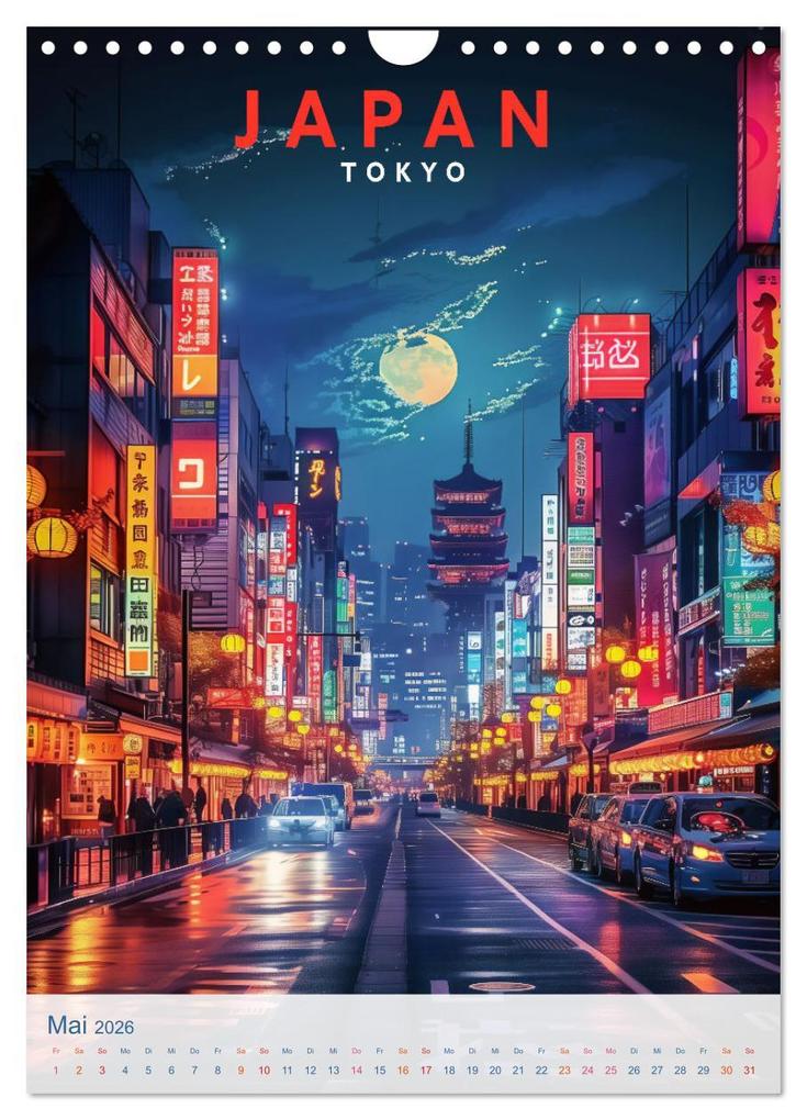 Weitere Ansicht: Japan - Old School Poster Style (Wandkalender 2026 DIN A4 hoch), CALVENDO Monatskalender | Val Thoermer, Calvendo