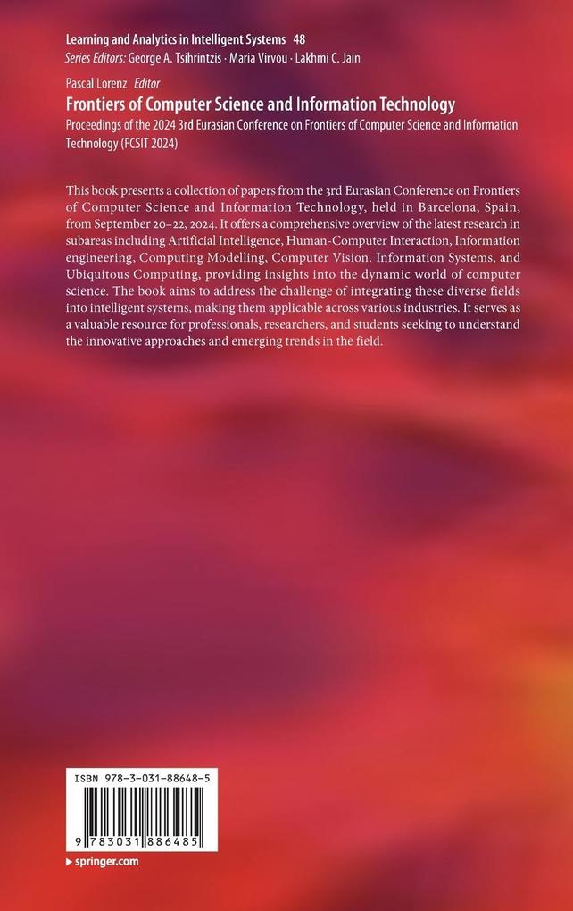 Weitere Ansicht: Frontiers of Computer Science and Information Technology