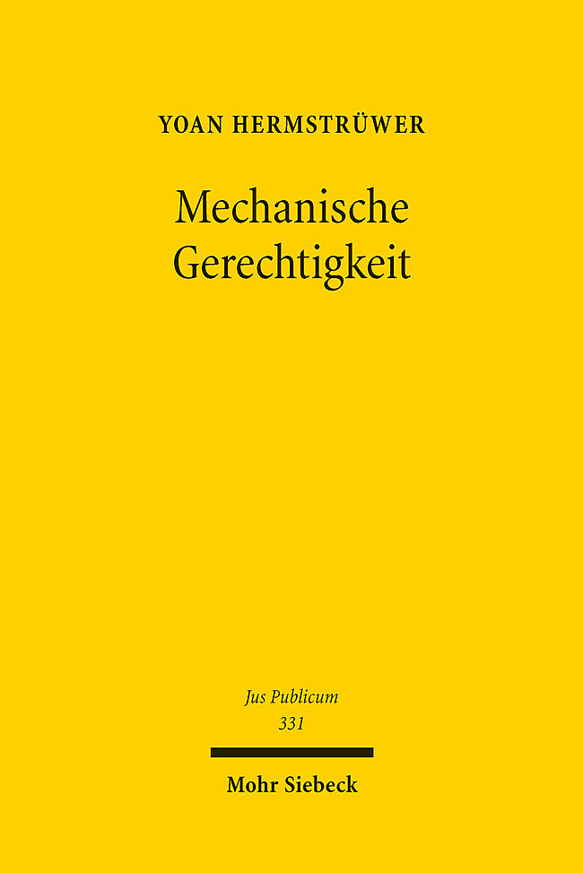 Produktbild: Mechanische Gerechtigkeit | Yoan Hermstrüwer