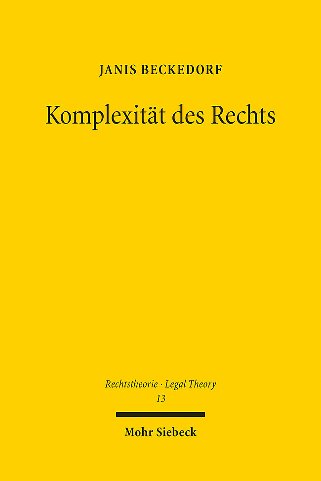 Produktbild: Komplexität des Rechts | Janis Beckedorf
