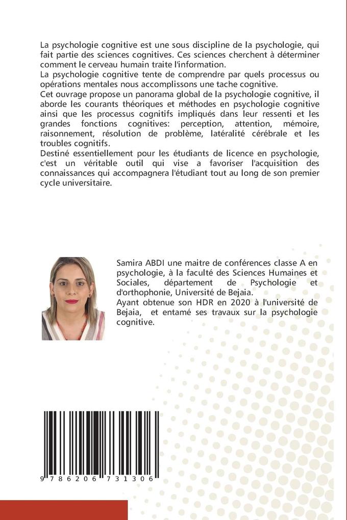Weitere Ansicht: Introduction à la psychologie cognitive | Samira Abdi, Mustapha Sellami