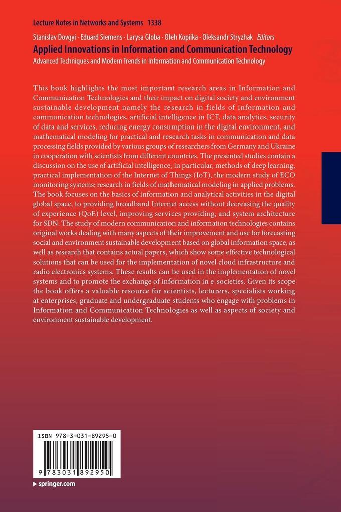 Weitere Ansicht: Applied Innovations in Information and Communication Technology