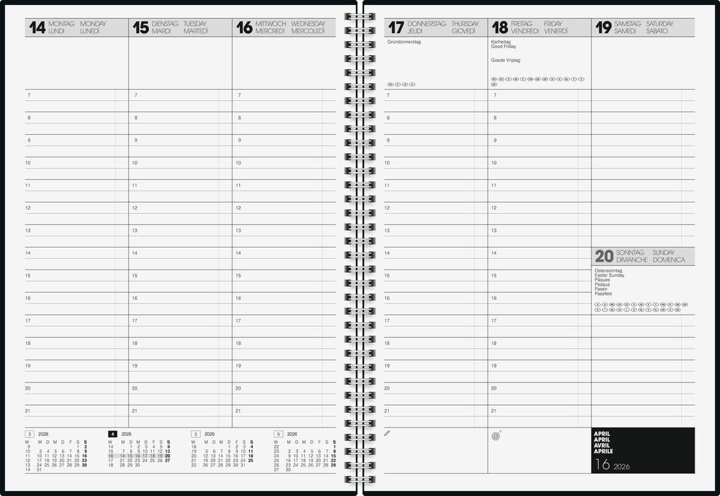 Weitere Ansicht: BRUNNEN 1078101906 | Buchkalender Mod. 781 2026 | A4, Kunststoff, schwarz