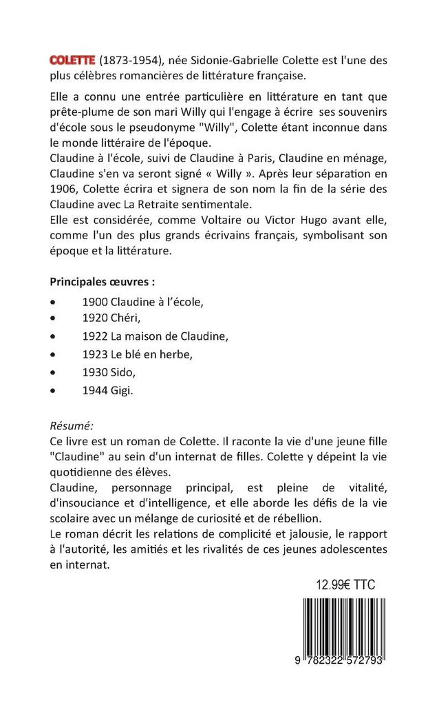 Weitere Ansicht: Claudine à l'école | . Colette