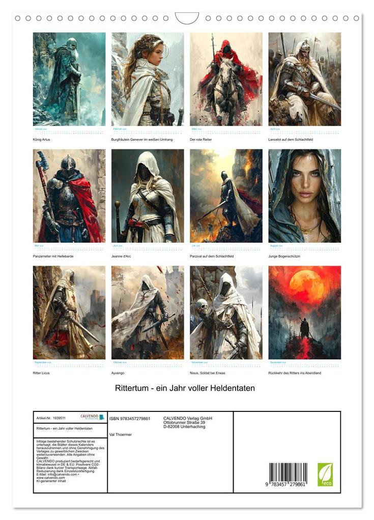 Weitere Ansicht: Rittertum - ein Jahr voller Heldentaten (Wandkalender 2026 DIN A3 hoch), CALVENDO Monatskalender | Val Thoermer, Calvendo