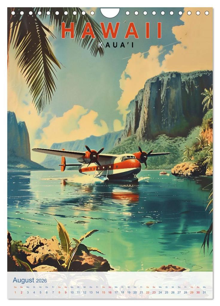 Weitere Ansicht: Hawaii - Old School Poster Style (Wandkalender 2026 DIN A4 hoch), CALVENDO Monatskalender | Val Thoermer, Calvendo