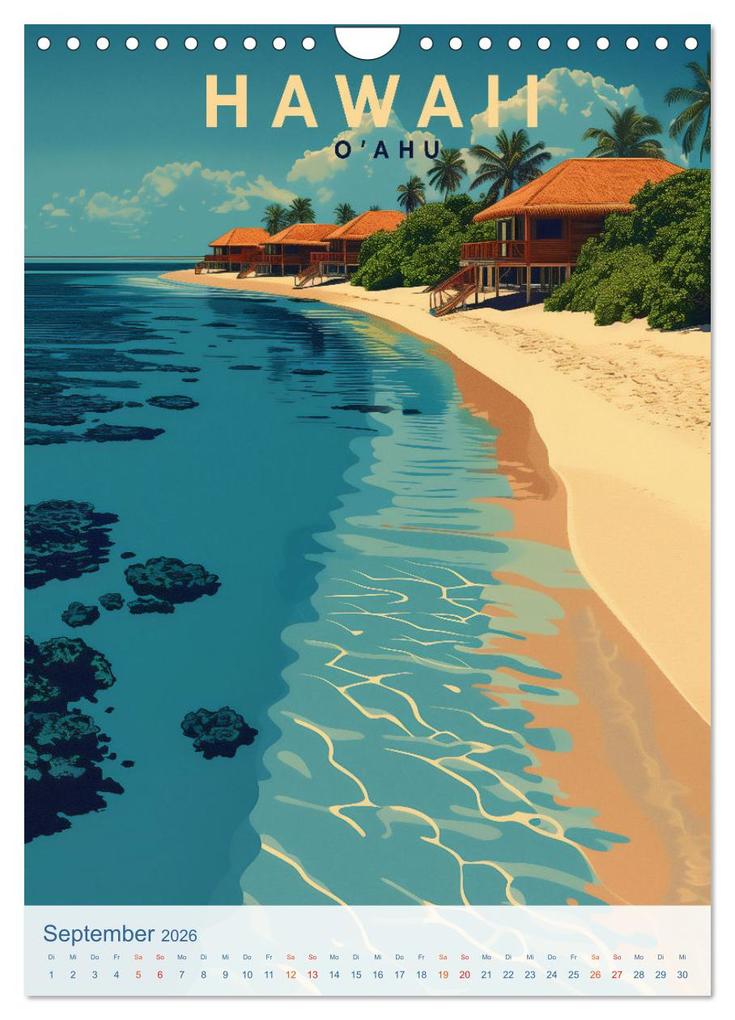 Weitere Ansicht: Hawaii - Old School Poster Style (Wandkalender 2026 DIN A4 hoch), CALVENDO Monatskalender | Val Thoermer, Calvendo