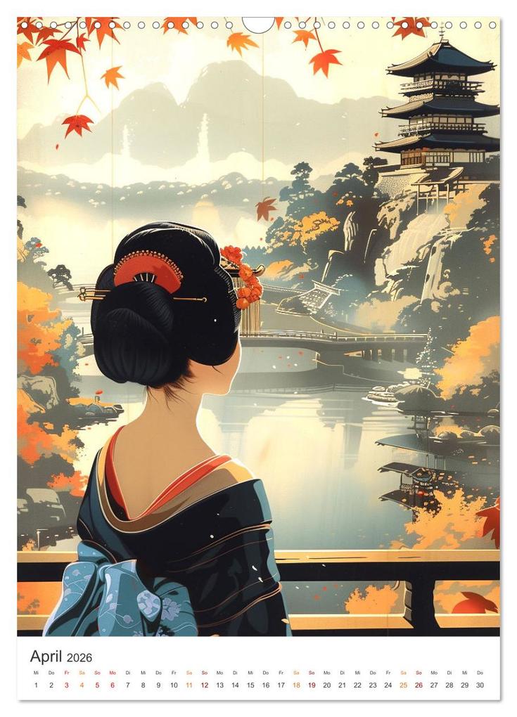 Weitere Ansicht: Geisha - Old School Poster Style (Wandkalender 2026 DIN A3 hoch), CALVENDO Monatskalender | Val Thoermer, Calvendo