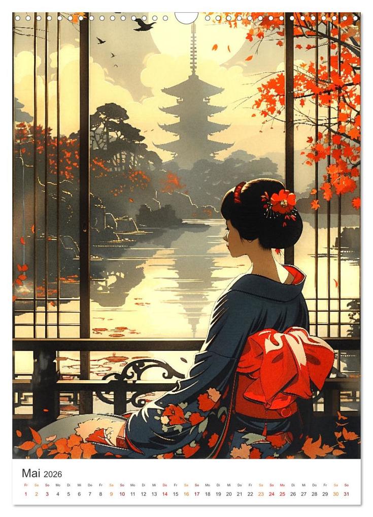 Weitere Ansicht: Geisha - Old School Poster Style (Wandkalender 2026 DIN A3 hoch), CALVENDO Monatskalender | Val Thoermer, Calvendo
