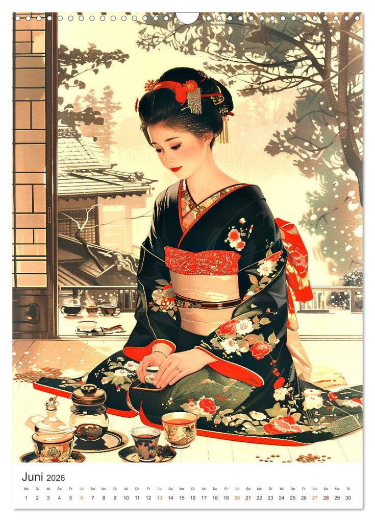 Weitere Ansicht: Geisha - Old School Poster Style (Wandkalender 2026 DIN A3 hoch), CALVENDO Monatskalender | Val Thoermer, Calvendo