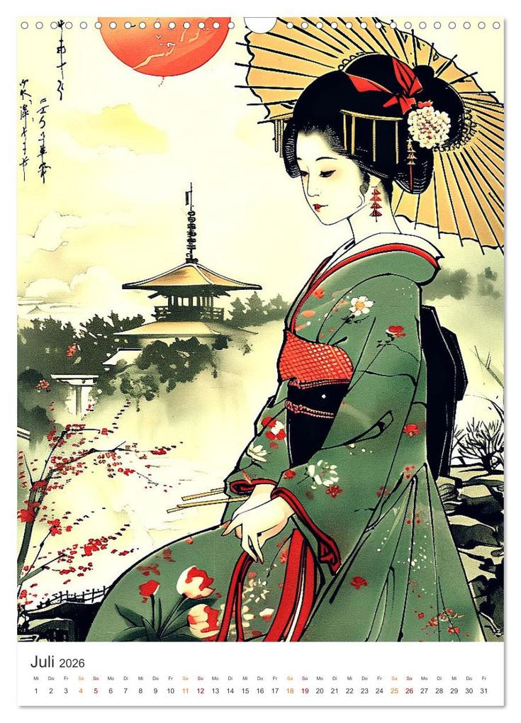 Weitere Ansicht: Geisha - Old School Poster Style (Wandkalender 2026 DIN A3 hoch), CALVENDO Monatskalender | Val Thoermer, Calvendo
