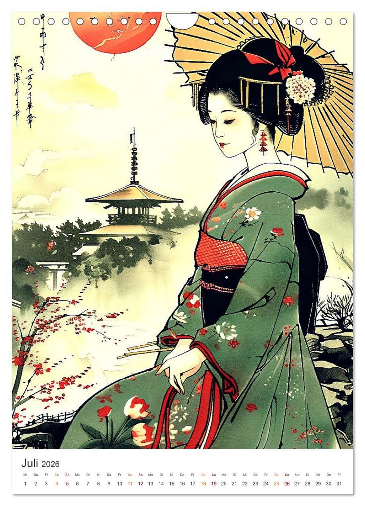 Weitere Ansicht: Geisha - Old School Poster Style (Wandkalender 2026 DIN A4 hoch), CALVENDO Monatskalender | Val Thoermer, Calvendo