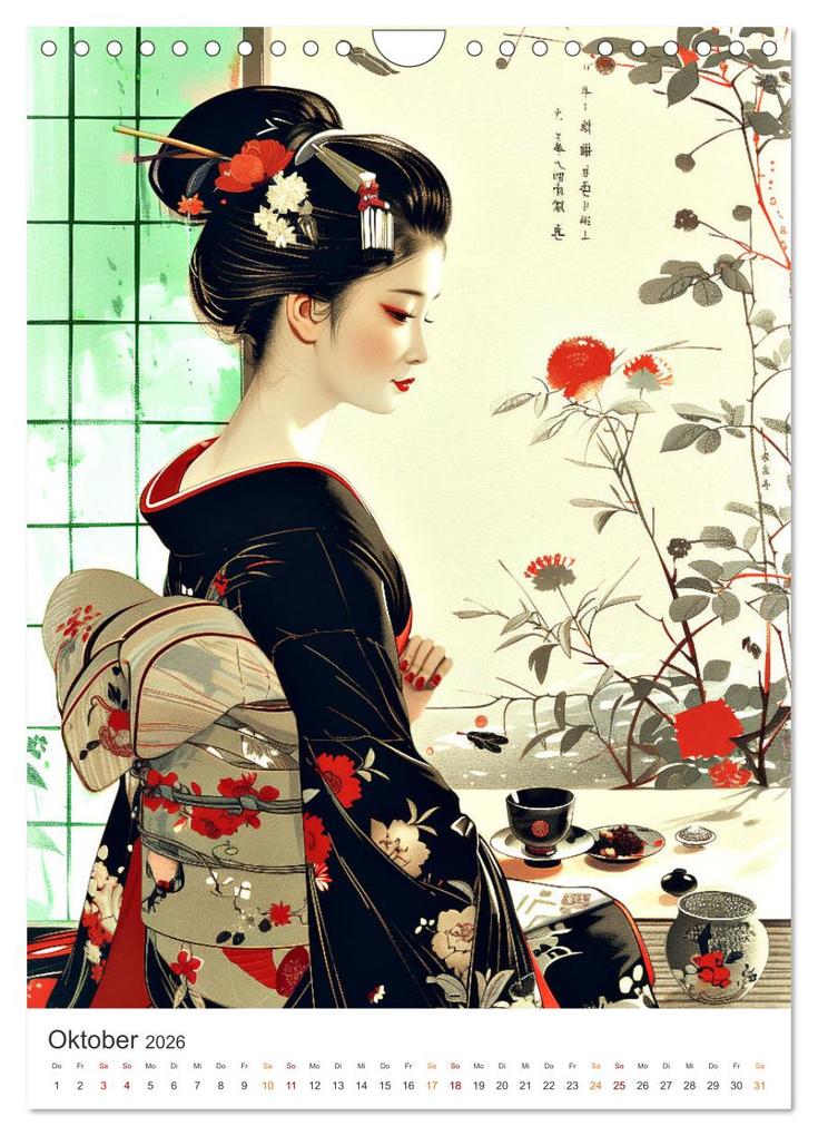 Weitere Ansicht: Geisha - Old School Poster Style (Wandkalender 2026 DIN A4 hoch), CALVENDO Monatskalender | Val Thoermer, Calvendo