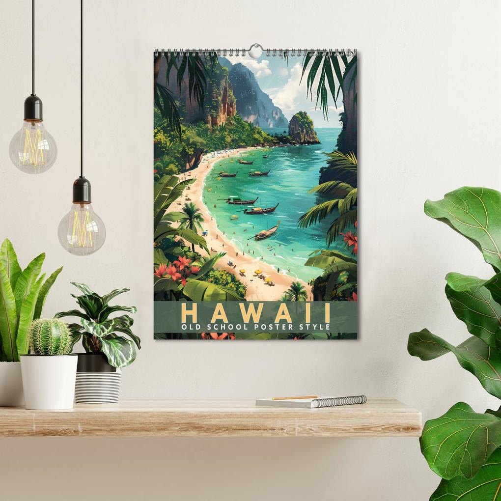 Weitere Ansicht: Hawaii - Old School Poster Style (Wandkalender 2026 DIN A3 hoch), CALVENDO Monatskalender | Val Thoermer, Calvendo