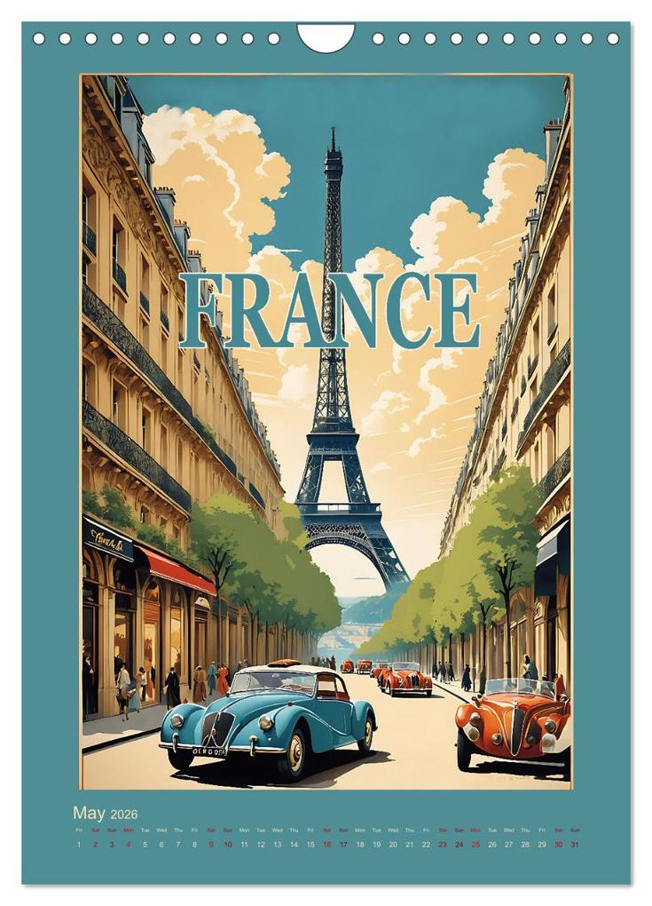 Weitere Ansicht: World Travel Posters - Nostalgic Trip Around the Globe (Wall Calendar 2026 DIN A4 portrait), CALVENDO 12 Month Wall Calendar | Calvendo, Renate Utz