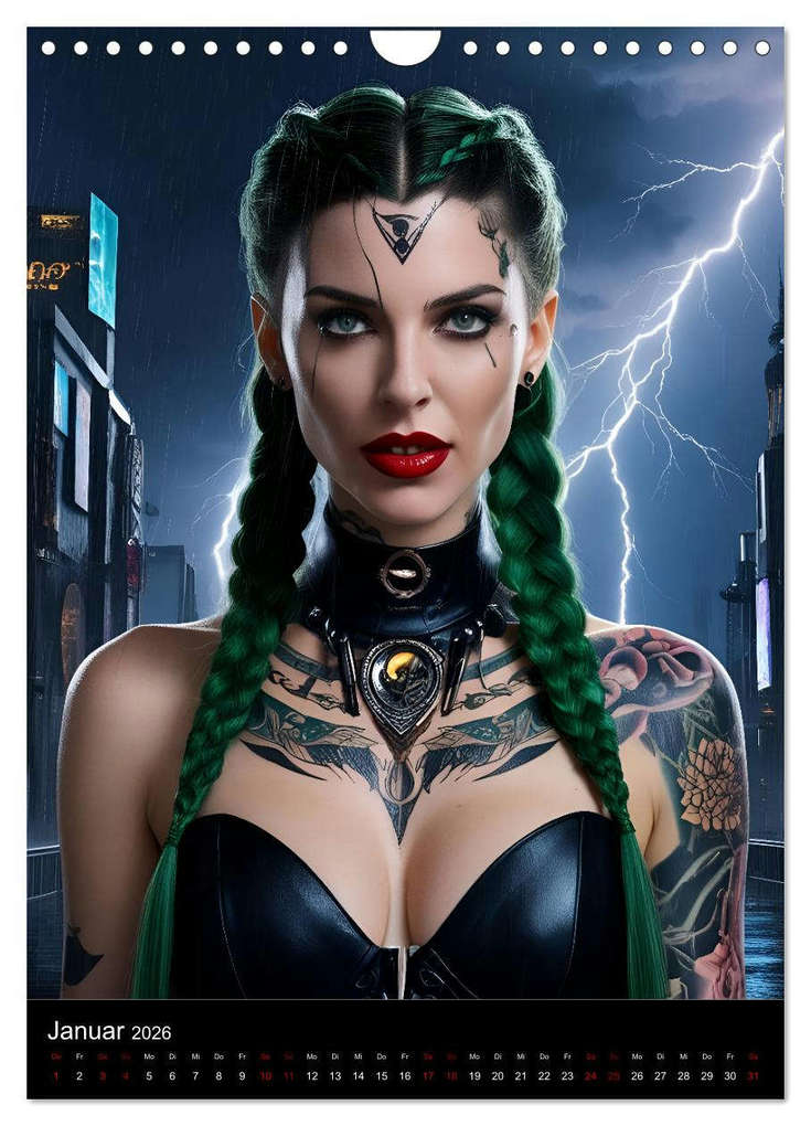 Weitere Ansicht: Die Hexen von Cyberpunk City (Wandkalender 2026 DIN A4 hoch), CALVENDO Monatskalender | Sabine Heiland, Calvendo