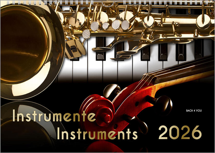 Produktbild: Musikinstrumente, ein Musik-Kalender 2026, DIN A3 | Peter Bach jr.