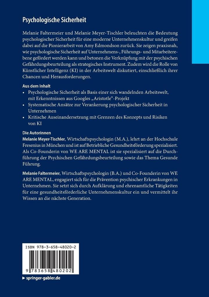 Weitere Ansicht: Psychologische Sicherheit | Melanie Meyer-Tischler, Melanie Faltermeier