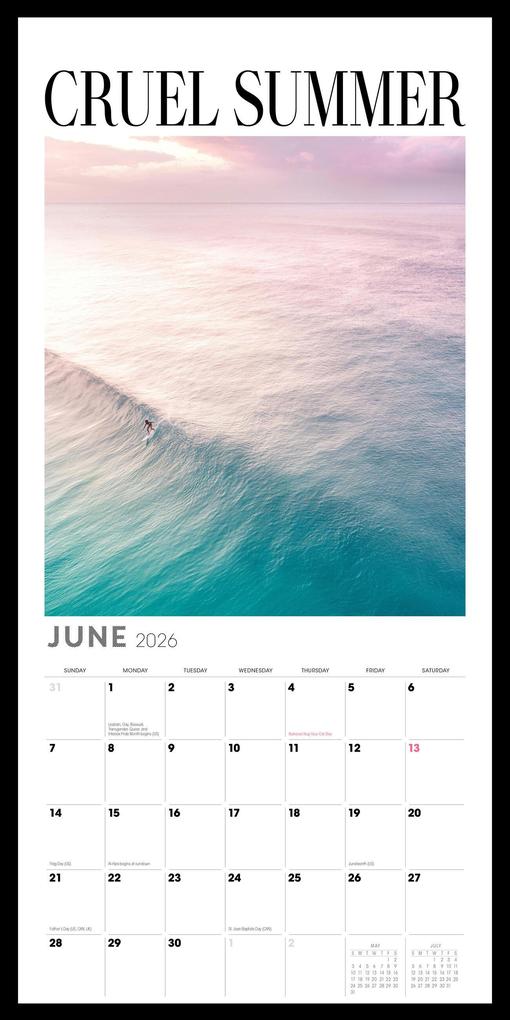 Weitere Ansicht: Forever & Always: A 2026 Wall Calendar Inspired by Taylor Swift Songs (Unofficial and Unauthorized) | Reese Faith Designs, Workman Calendars