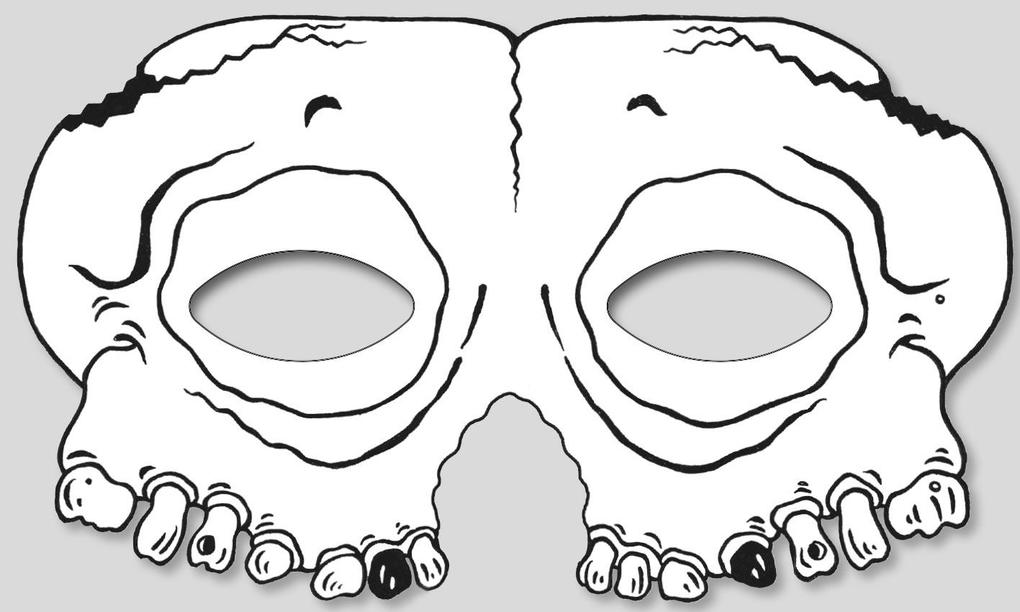 Weitere Ansicht: Gruselmasken zum Ausmalen