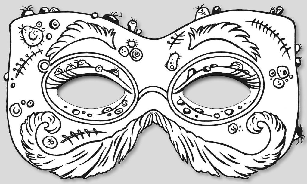 Weitere Ansicht: Gruselmasken zum Ausmalen