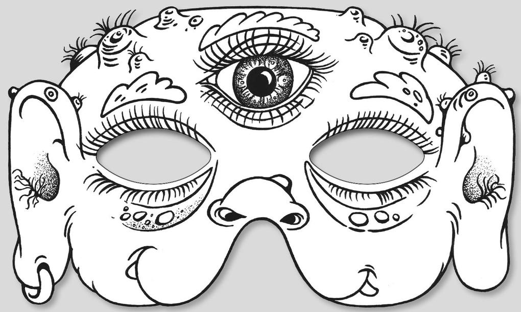 Weitere Ansicht: Gruselmasken zum Ausmalen
