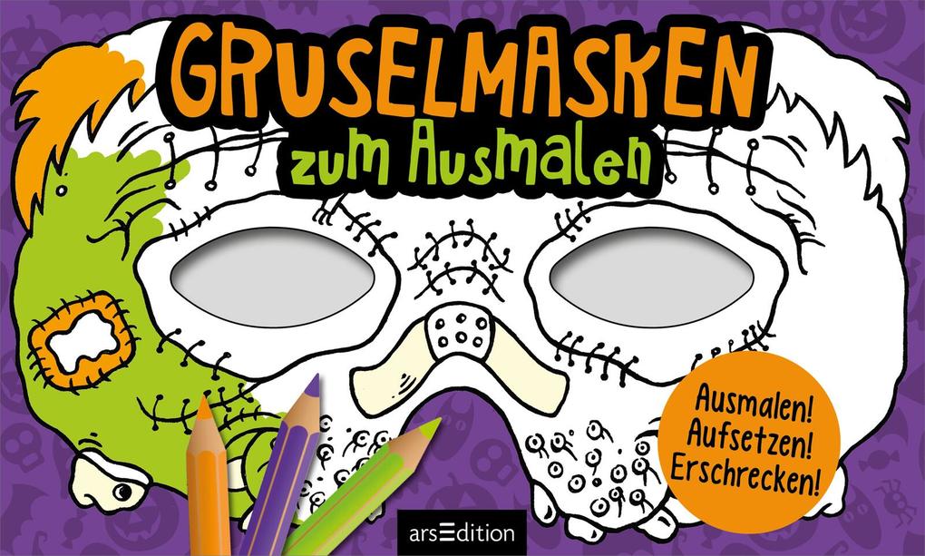 Weitere Ansicht: Gruselmasken zum Ausmalen