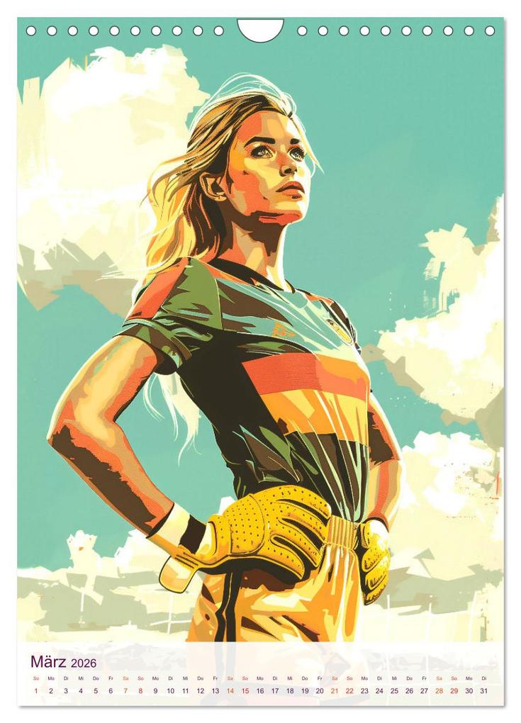 Weitere Ansicht: Frauenfußball - Old School Poster Style (Wandkalender 2026 DIN A4 hoch), CALVENDO Monatskalender | Val Thoermer, Calvendo
