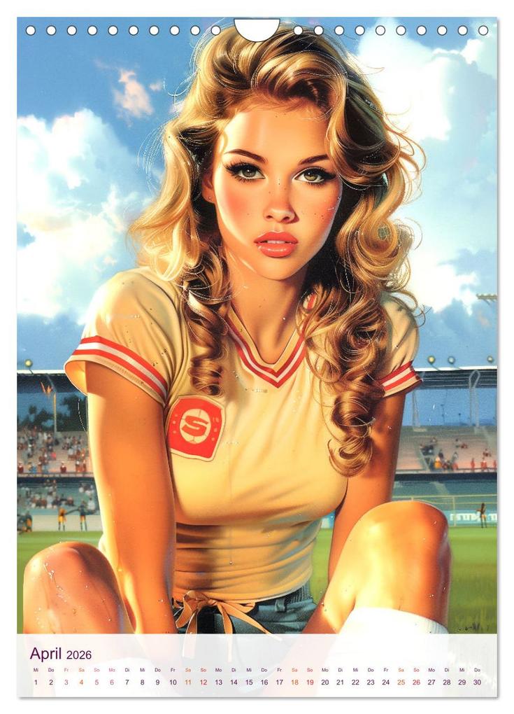 Weitere Ansicht: Frauenfußball - Old School Poster Style (Wandkalender 2026 DIN A4 hoch), CALVENDO Monatskalender | Val Thoermer, Calvendo