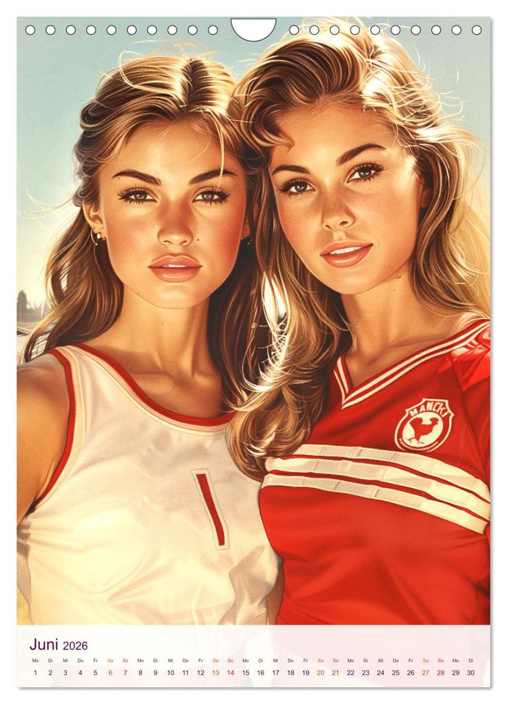 Weitere Ansicht: Frauenfußball - Old School Poster Style (Wandkalender 2026 DIN A4 hoch), CALVENDO Monatskalender | Val Thoermer, Calvendo