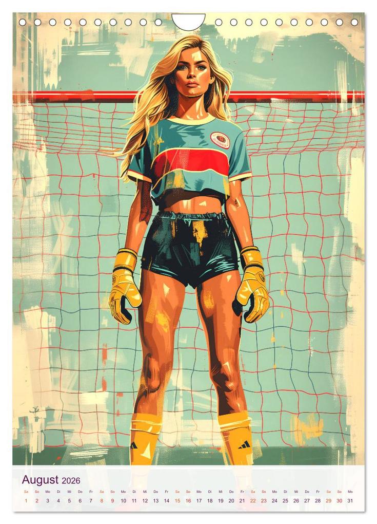 Weitere Ansicht: Frauenfußball - Old School Poster Style (Wandkalender 2026 DIN A4 hoch), CALVENDO Monatskalender | Val Thoermer, Calvendo