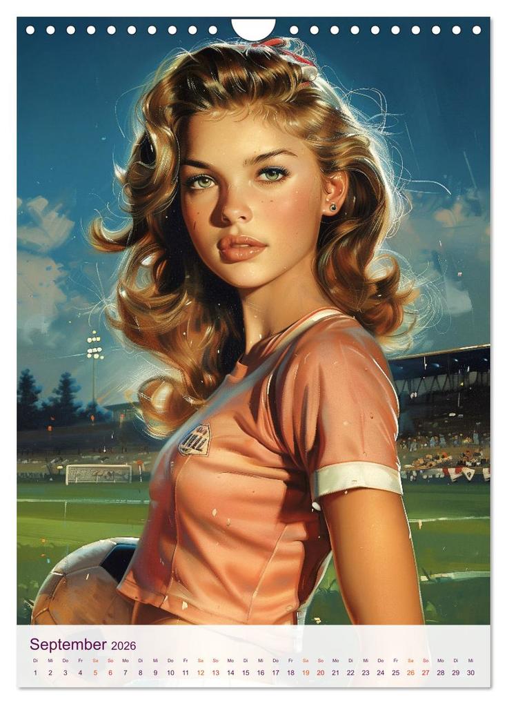 Weitere Ansicht: Frauenfußball - Old School Poster Style (Wandkalender 2026 DIN A4 hoch), CALVENDO Monatskalender | Val Thoermer, Calvendo