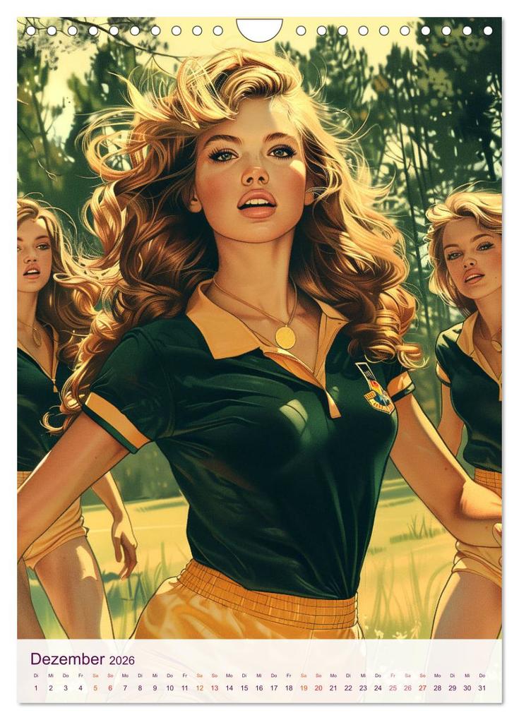 Weitere Ansicht: Frauenfußball - Old School Poster Style (Wandkalender 2026 DIN A4 hoch), CALVENDO Monatskalender | Val Thoermer, Calvendo