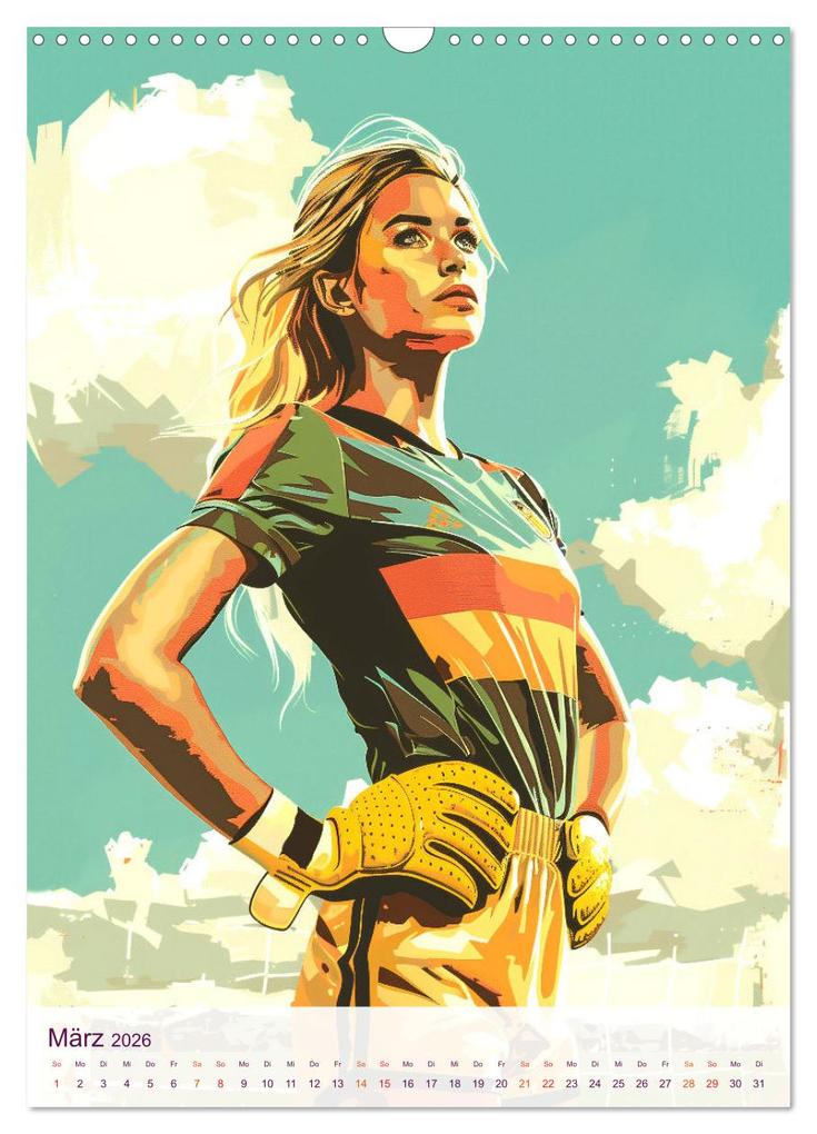 Weitere Ansicht: Frauenfußball - Old School Poster Style (Wandkalender 2026 DIN A3 hoch), CALVENDO Monatskalender | Val Thoermer, Calvendo