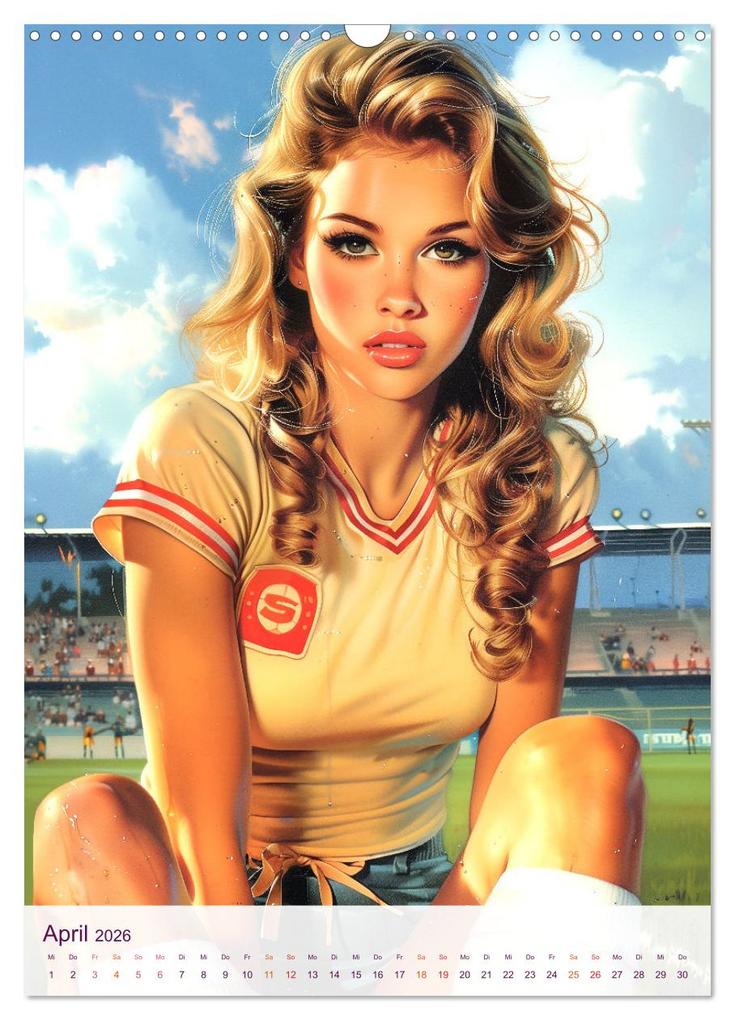 Weitere Ansicht: Frauenfußball - Old School Poster Style (Wandkalender 2026 DIN A3 hoch), CALVENDO Monatskalender | Val Thoermer, Calvendo