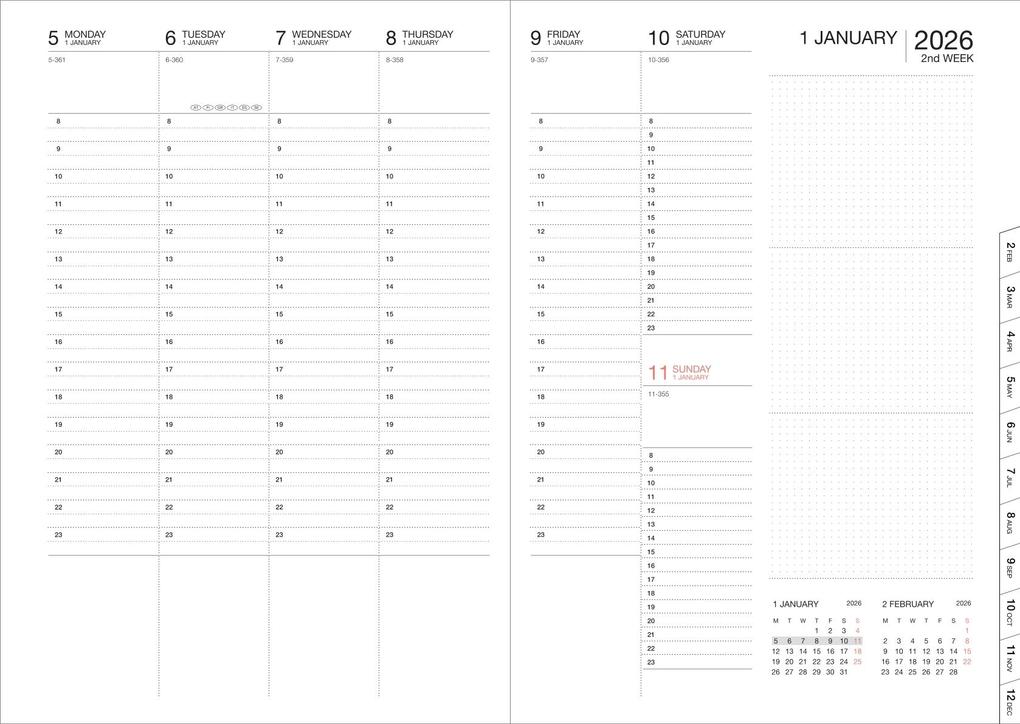 Weitere Ansicht: MARK'S 2025/26 Taschenkalender, A5 Gradient // Black