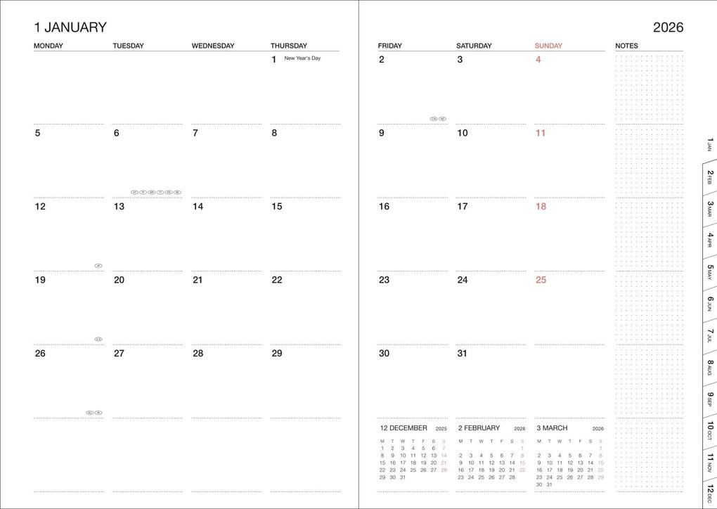 Weitere Ansicht: MARK'S 2025/26 Taschenkalender, A5 Gradient // Black