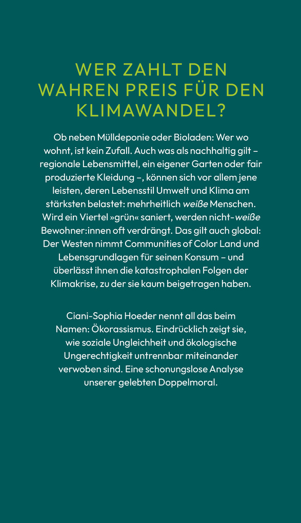 Weitere Ansicht: Ökorassismus | Ciani-Sophia Hoeder