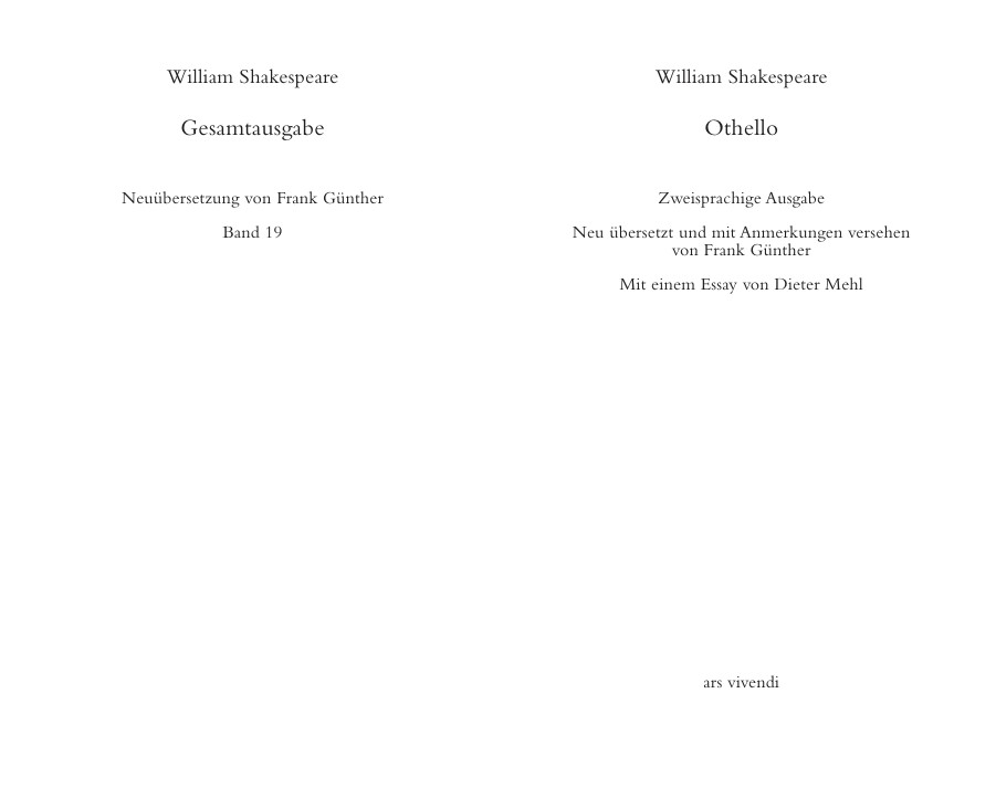 Weitere Ansicht: Othello / Othello - zweisprachige Ausgabe | William Shakespeare