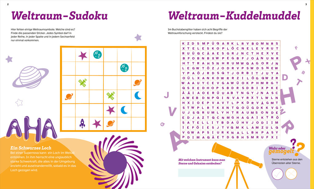 Weitere Ansicht: WAS IST WAS Rätseln und Stickern: Weltall