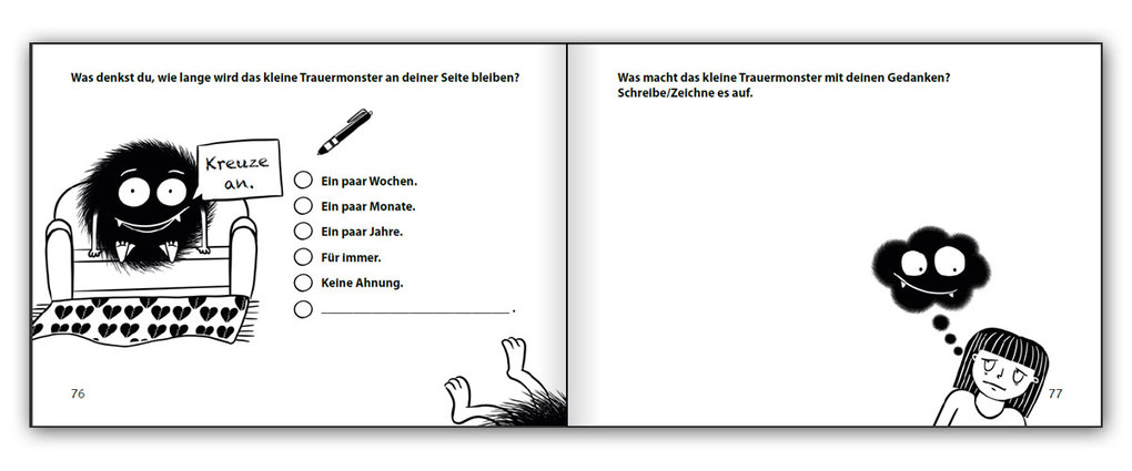 Weitere Ansicht: Das kleine Trauermonster - Trauerbewältigung zum Mitmachen | Susanne Starkmuth, Sigrun Eder, Scarlett Müller-Mangelberger