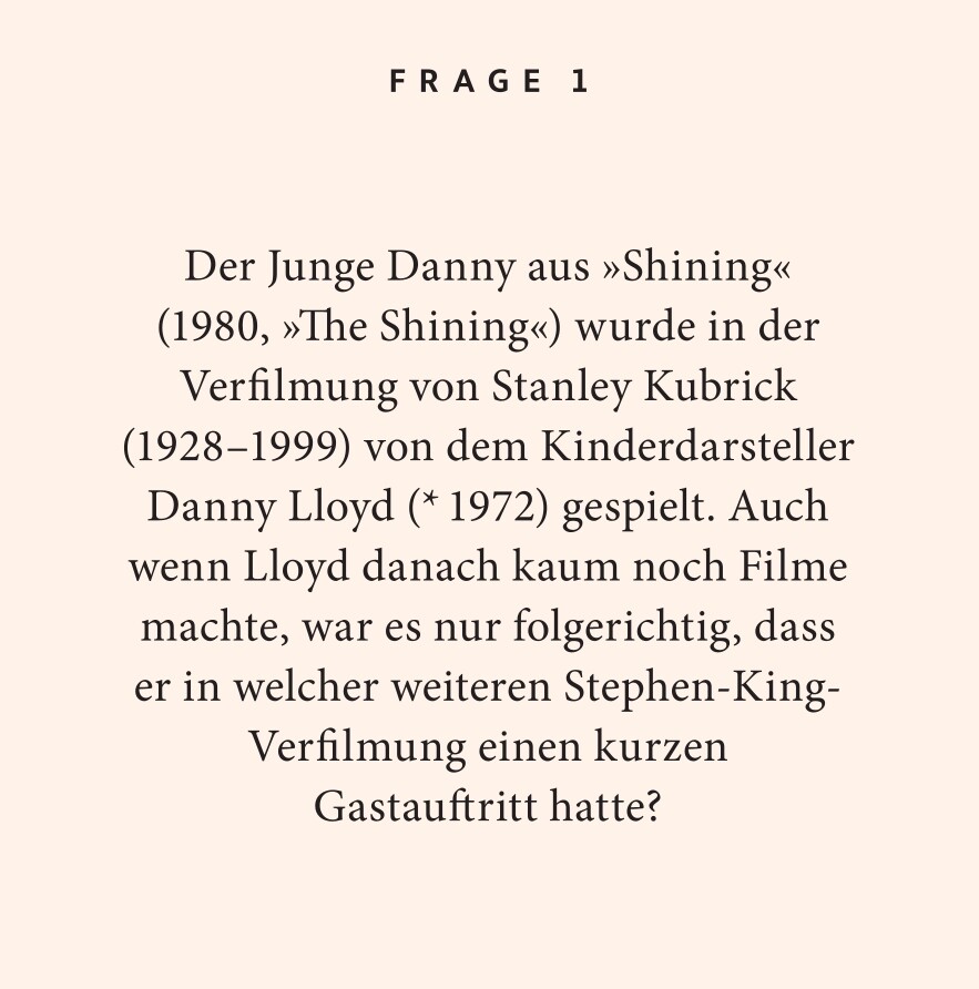 Weitere Ansicht: Stephen King-Quiz | Bernard Hoffmeister