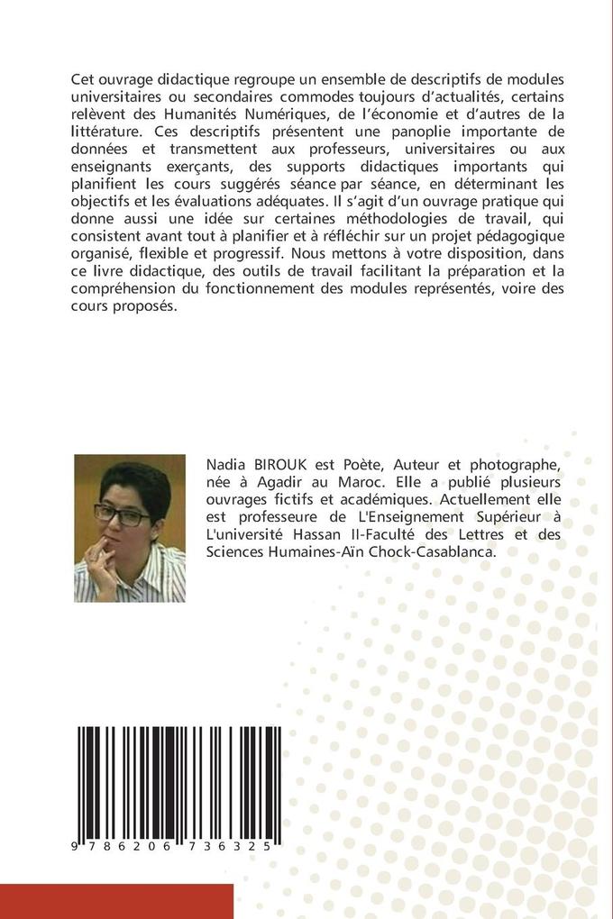 Weitere Ansicht: Descriptifs de modules universitaires divers | Nadia Birouk