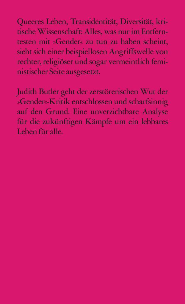 Weitere Ansicht: Wer hat Angst vor Gender? | Judith Butler